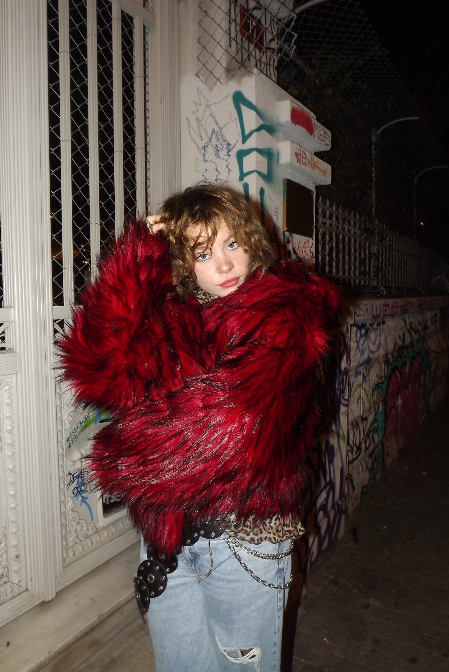 Dale Red Fur Jacket